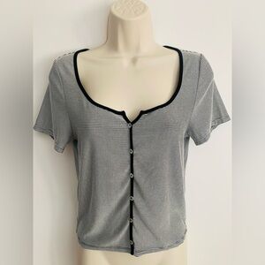 Urban Romantics white and black striped top. Size Small